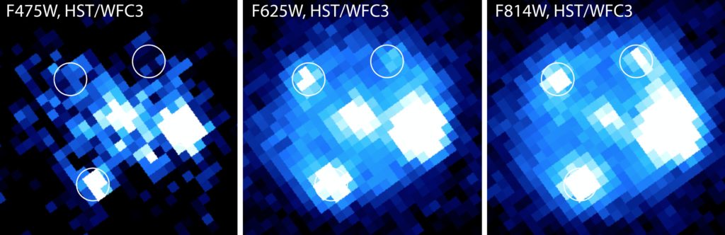 iPTF16geu fotograferad av rymdteleskopet Hubble 25 oktober 2016. Bild: Ariel Goobar & medarbetare (arXiv:1611.00014)