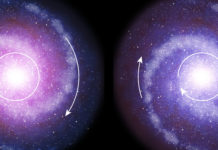 Mörk materia lyser med sin frånvaro när fjärran galaxer snurrar Bild: ESO: L. Calçada