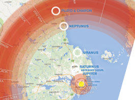 Tävling: Din ort kan få en egen dvärgplanet i Sweden Solar System Grundkarta: ©Google Maps