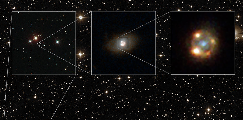 Bild: ESA/Hubble, NASA, Sloan Digital Sky Survey, Palomar Observatory/California Institute of Technology