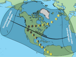 Allt om solförmörkelsen i USA den 21 augusti 2017 – och hur den kan skymtas från Sverige Karta: Per Ahlin/Populär Astronomi