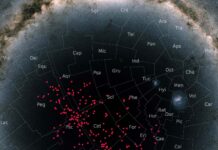 Gigantisk ström av stjärnor täcker halva natthimlen – utmanar Plejaderna Pisces-Eridanus stellar stream utmarkerad över Vintergatan.