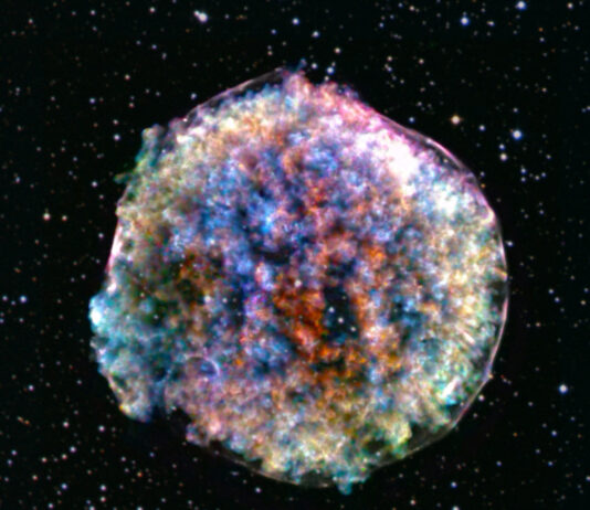 Hur small Tychos supernova? Resterna ger nya tredimensionella ledtrådar Bild: X-ray: NASA/CXC/RIKEN & GSFC/T. Sato et al; Optical: DSS
