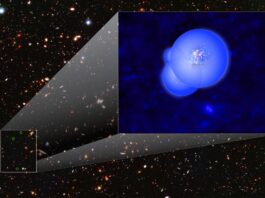 Tidig galaxtrio skingrar den kosmiska dimman