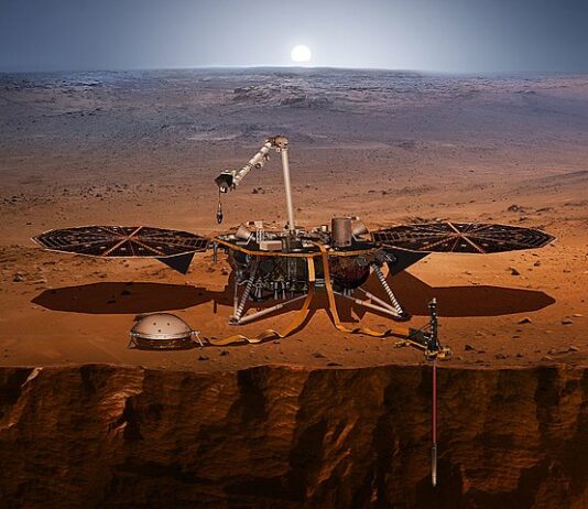InSight känner mjuka skalv på Mars InSight (NASA/Wikimedia Commons)