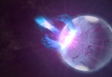 Magnetarutbrott i Rävens stjärnbild den 28 april – kan lösa kosmiskt mysterium Magnetar utbrott, illustration https://www.nasa.gov/content/goddard/nasas-fermi-satellite-finds-hints-of-starquakes-in-magnetar-storm