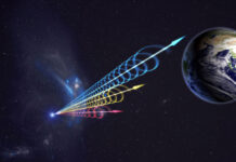 Radioblixtar belyser universums saknade materia FRB (Bild: Jingchuan Yu, Beijings planetarium, via NRAO)