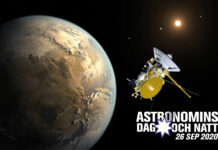 Astronomins dag och natt 2020 firas den 26 september i hela Sverige (och på hela internet) Bilder: NASA (Cassini); NASA Ames/JPL/T. Pyle (exoplanet Kepler-186f)