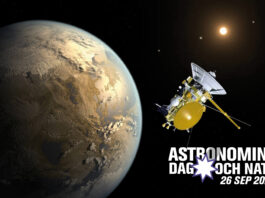 Astronomins dag och natt 2020 firas den 26 september i hela Sverige (och på hela internet) Bilder: NASA (Cassini); NASA Ames/JPL/T. Pyle (exoplanet Kepler-186f)