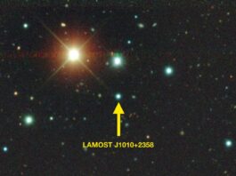 Stjärna i Vintergatan bär möjliga spår efter extrem supernova LAMOST J1010+2358