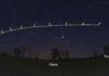 Se upp, kometen C/2025 A6 (Lemmon) kommer Komet Lemmon vid 19-tiden från Stockholm. Bild: Stellarium / Katrin Ros